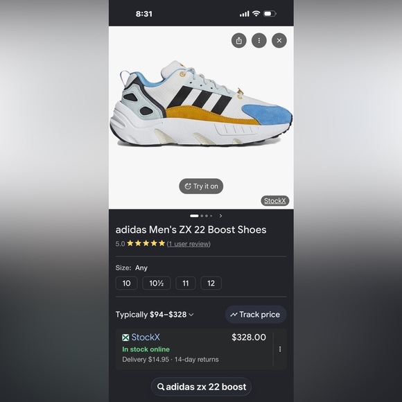 Adidas Blue and White Athletic Shoes with Black Accents